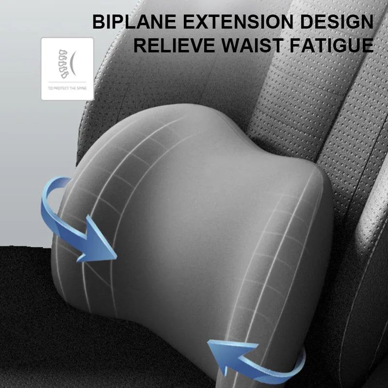Car Lumbar Support with Biplane Extension Design
