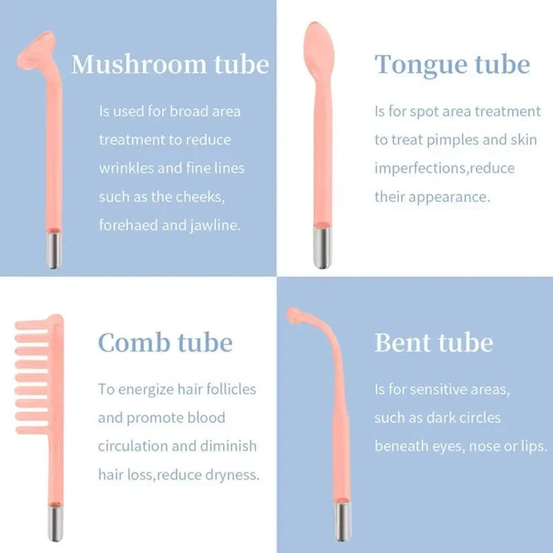 4 In 1 Handheld Portable High Frequency Facial Therapy Wand