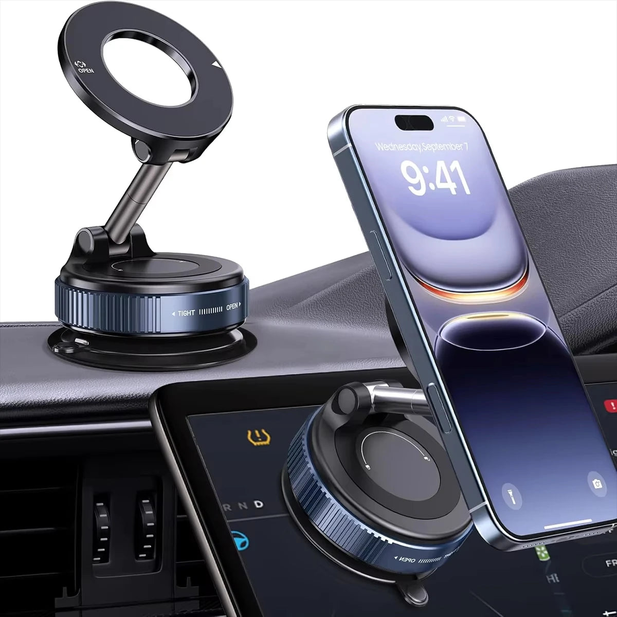 360° Vacuum Magnetic Phone Holder with Suction Cup